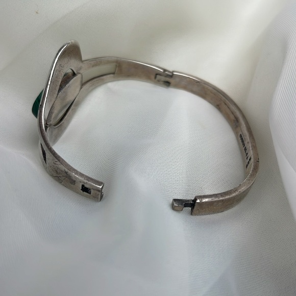 Taxco TH 59 Mexico Malachite stone Sterling Silver 925 Bracelet - Picture 5 of 5